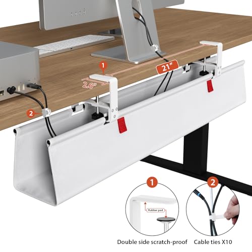 Univivi No Drill Under Desk Cable Management Tray, 36 inch - Image 4