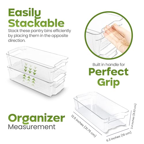 Utopia Home Plastic Stackable Storage Bins for Fridge, 8 Pack - Image 3