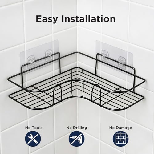 Corner Shower Caddy, 2 Pack Adhesive Shower Corner Organizer - Image 7