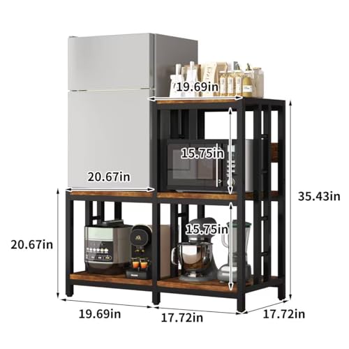Mini Fridge Stand Coffee Bar Cabinet with Power Outlet, Baker - Image 3