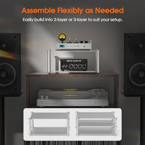 DoukAudio Aluminum Audio Rack Stand: Multi Layer Desktop HiFi - Image 4