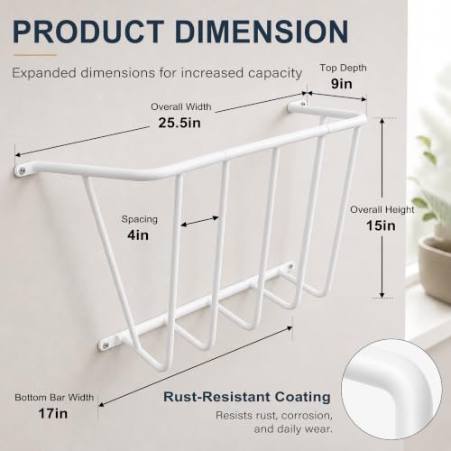 25.5" Wall Mount Blanket Holder, Metal Blanket Rack - Image 3