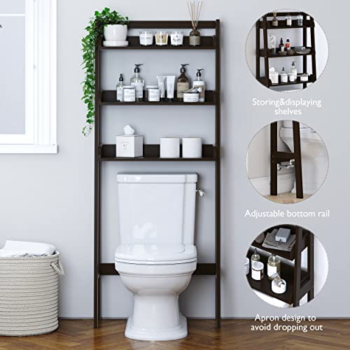 UTEX Behind Toilet Bathroom Organizer, 3-Tier Wood Ladder Shelf - Image 6