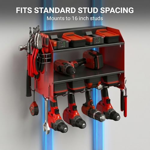 Power Tool Organizer Wall Mount, Drill Storage Rack, Pegboard - Image 5