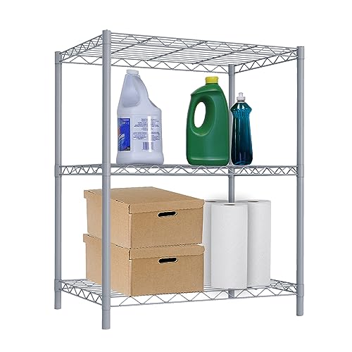Home Basics Wire Shelving Storage Unit (3 Tier, Grey) - Image 2