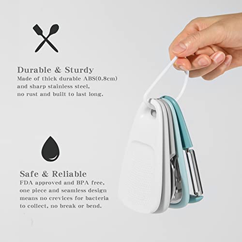 Kitchen Gadgets Set, Stackable for Saving Space, Blue, 5 Pieces - Image 6