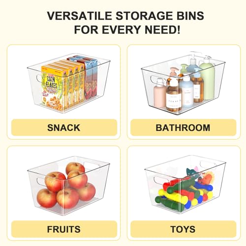 6 Pack Clear Plastic Storage Bins, Kitchen&Pantry Organizer Large - Image 6