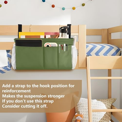 YETTASBIN Olive Green Bedside Caddy Hanging Storage - Image 7
