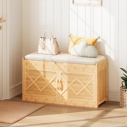HOOBRO Shoe Bench, Shoe Storage Bench with Cushion - Image 3