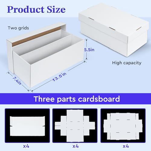4 Pack Trading Card Storage Box - 2 Rows, Cardboard - Image 4