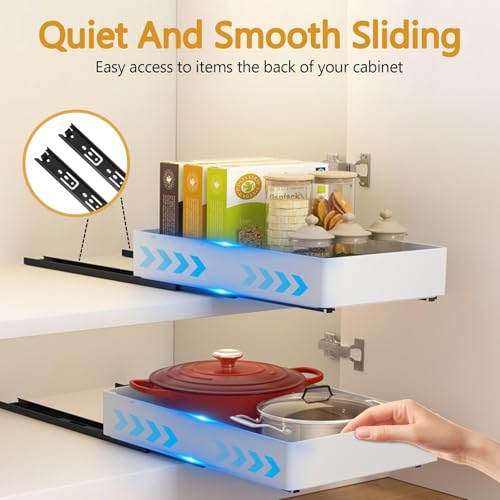 3 Pack Pull Out Drawers for Cabinets with Metal Slides - Image 4