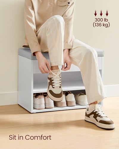 VASAGLE Storage Bench with Cushion, Shoe Bench - Image 7