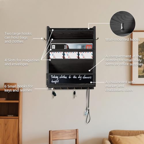 Rustic wall mail organizer,Key and Mail File Holder - Image 4