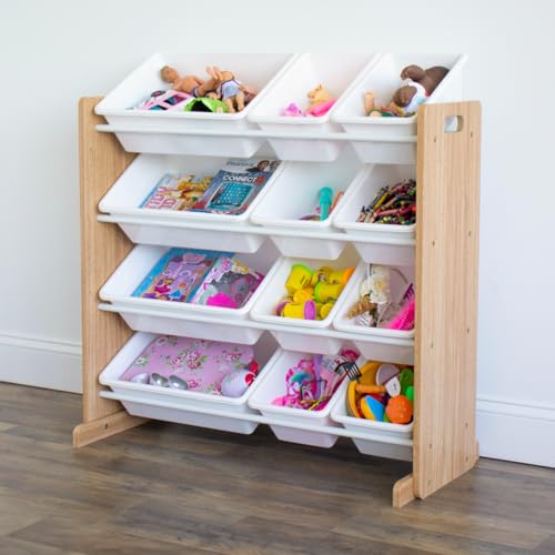 Humble Crew Kids Toy Organizer with 12 Bins, 4 Tier Storage - Image 3