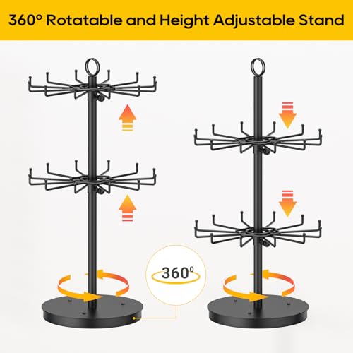 ORLESS 2 Tier Rotating Jewelry Display Stand, Keychain Display - Image 6