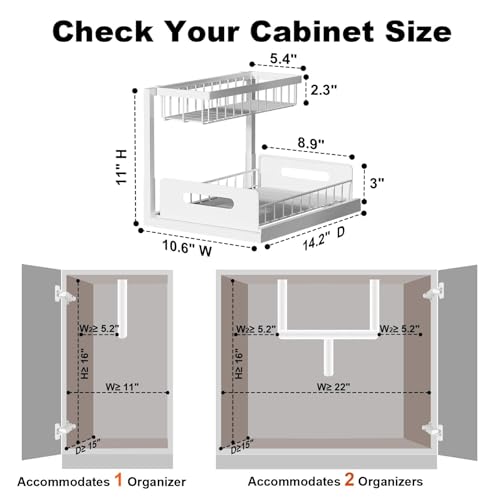 REALINN Under Sink Organizer, L-Shaped 2 Tier Pull O | Home Organizati - Image 3