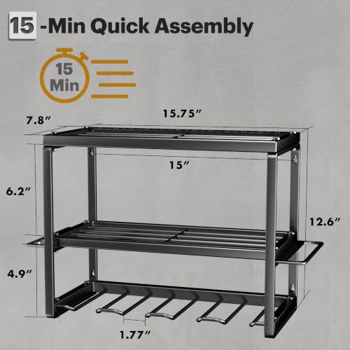 Power Tool Organizer, 3 Layers 4 Drill Holder Wall Mount - Image 3