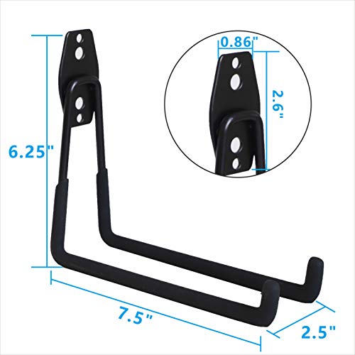 Garage Hooks, 4 Pack Wall Mount Storage Hanger with 2 - Image 3
