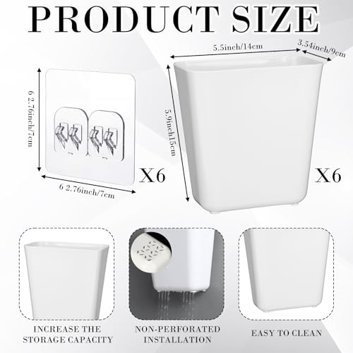 6 Pcs RV Cabinet Storage Box Self Adhesive Wall Mounted Organizer - Image 4