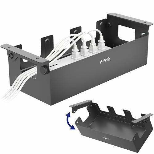 VIVO Black Flip-Open 16 in Cable Management Box, Desk-ACCBM1 - Image 2