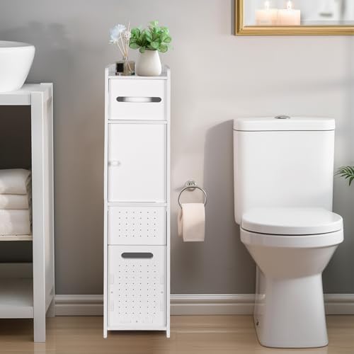 ShellKingdom Toilet Paper Holder Stand with Trash Can - Image 2