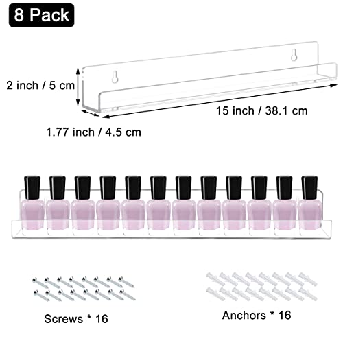 Cerpourt 8 Pack Wall Mounted Shelf,Clear Acrylic Nail - Image 4