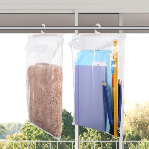 Homoyoyo 30 Clear Hanging Storage Bags with Hangers for Closet - Image 5