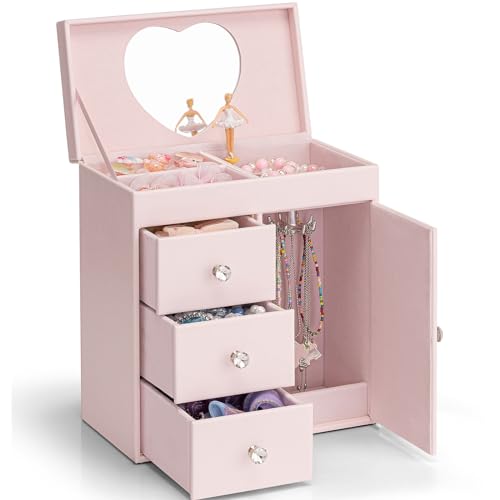 VLANDO 4 Layer Musical Jewelry Box, 3 Drawers Storage - Image 2