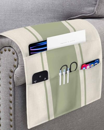 Sofa Armrest Organizer Bedside Caddy, Sage Green Vintage - Image 5