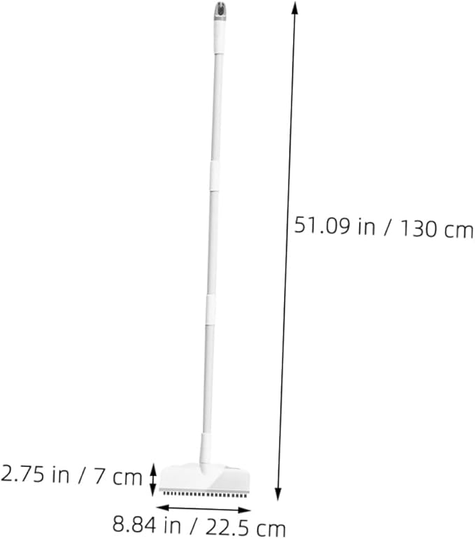 Long Handle Floor Scrub Brush with Squeegee Heavy Duty Tile Scrubber for Bathroom and Household Floor Cleaning Ergonomic Water Removal Tool