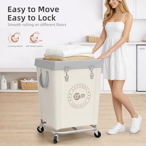 STORAGE MANIAC Rolling Laundry Hamper, Commercial Laundry Cart - Image 7