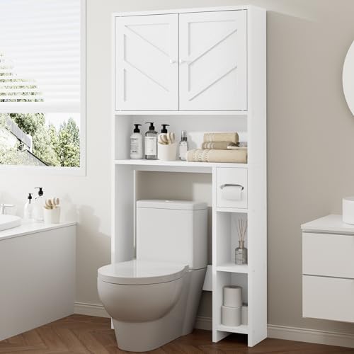 Bathroom Storage Cabinet Over Toilet with Toilet Paper - Image 2