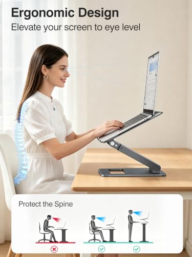 tounee Laptop Stand for Desk Adjustable Height, Tele | All Products - Image 3