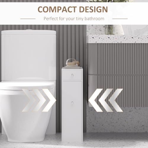HOMCOM Bathroom Floor Organizer Free Standing Narrow - Image 6