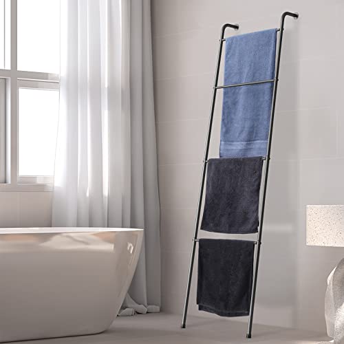 ABQ Black Blanket Ladder Towel Rack for Pool - Image 4