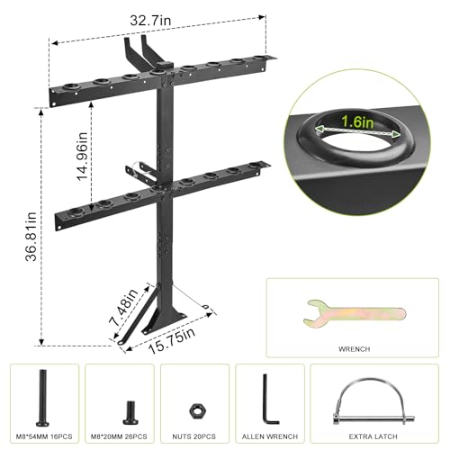 Upgraded Utility Trailer Tool Rack, 8-Hole Shovel and Rake - Image 3