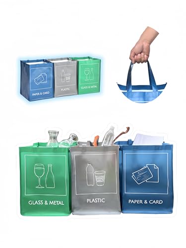 YOUNG DA Reusable Recycle Bags, 3-Piece Separate Recycling Bin - Image 1