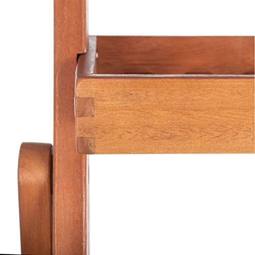 Safavieh Outdoor Collection Grenton Natural Brown 4-Tier Shelf - Image 6