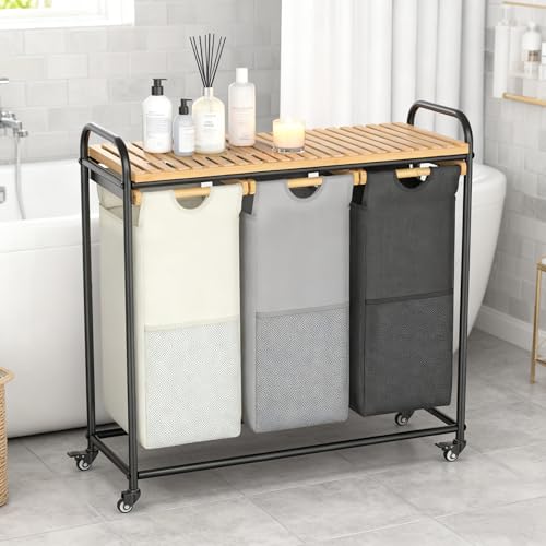Laundry Hampers 3 Section, Laundry Sorter | Home Organization - Image 8