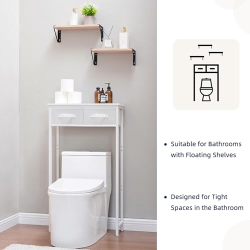 MOHOPE 2-Tier Over The Toilet Storage with 2 Fabric - Image 7
