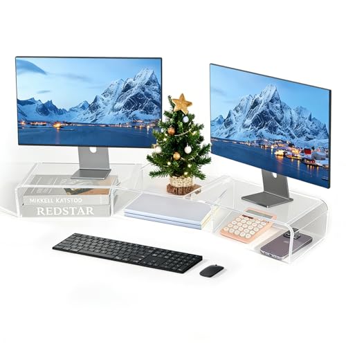 LEKETREE Acrylic Monitor Stand, Clear Monitor Stand for Desk - Image 2