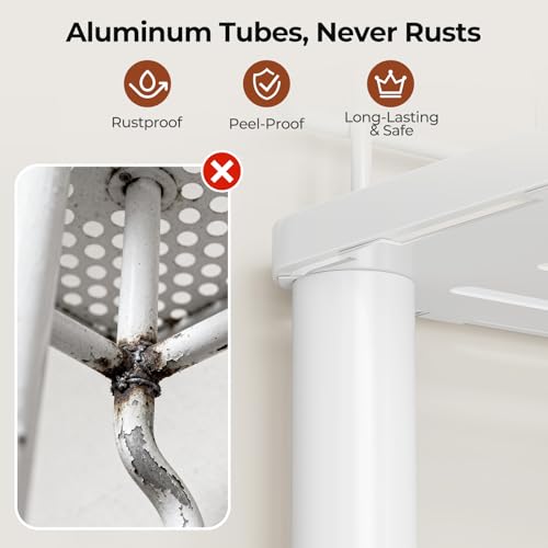 Orimade Rustproof 2 Tier Floor Standing Corner Shower Caddy - Image 4