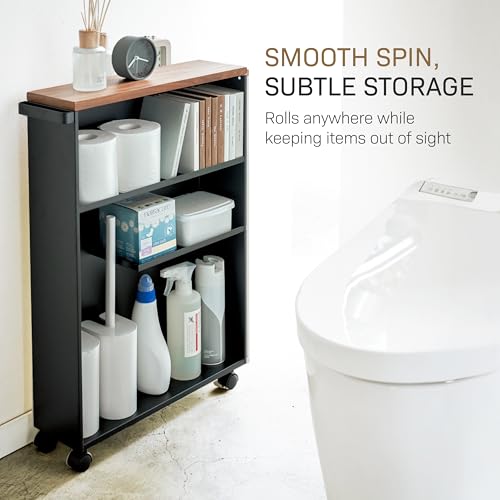 YAMAZAKI Home Slim Rolling Storage Cart – Narrow Bathroom Storage - Image 6