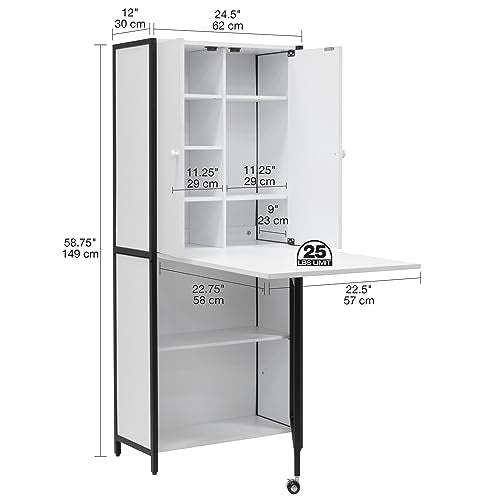 Sew Ready Folding Craft Armoire Cabinet – 58.75″ Tall - Image 4
