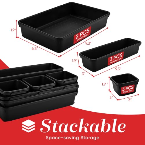 Interlocking Drawer Organizer Bins 8 Pcs, Desk Drawer Organizer - Image 3