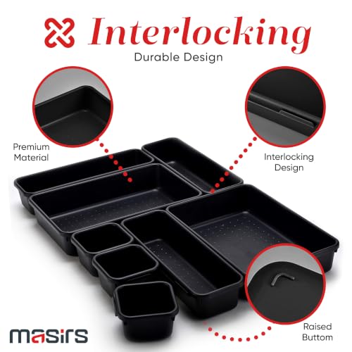 Interlocking Drawer Organizer Bins 8 Pcs, Desk Drawer Organizer - Image 4