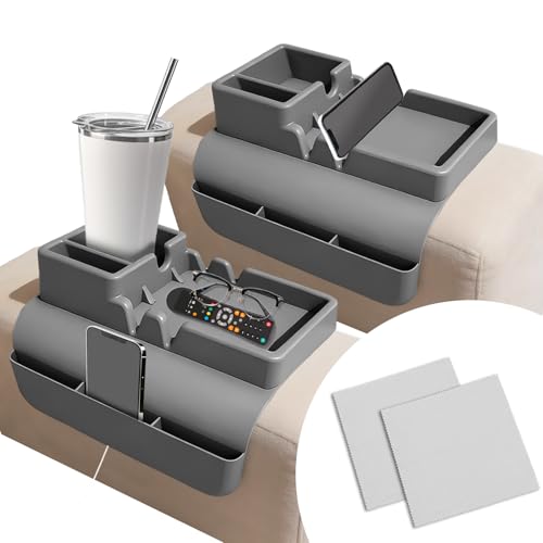 2Pcs Couch Cup Holder Tray, Large Anti-Slip Couch Cups - Image 2