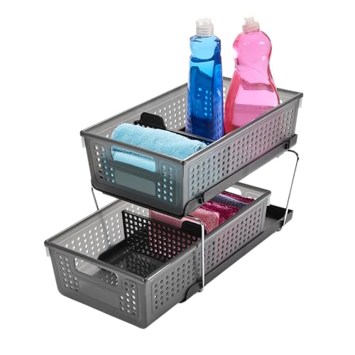madesmart Two-Tier Under Cabinet Organizer, Sliding Drawer - Image 2
