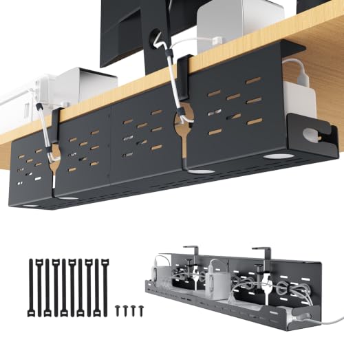 Univivi Under Desk Cable Management Tray, Cable Mana | Small Space Liv - Image 2