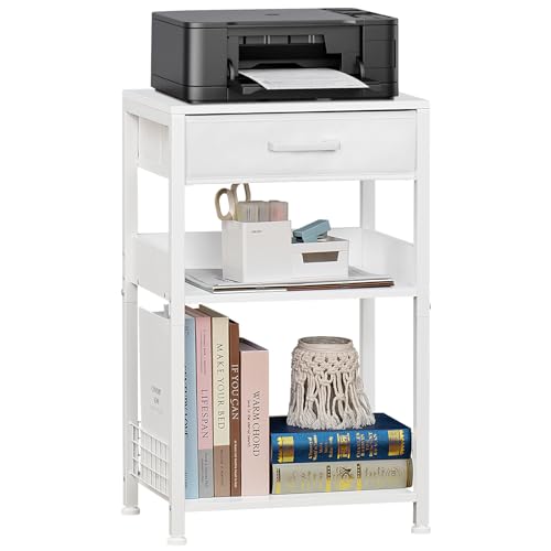 Lerliuo Printer Stand with Storage, 3-Tier Printer Table,White - Image 2